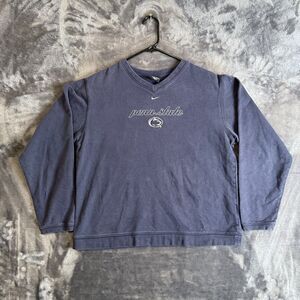 Vintage Y2K Nike NCAA Penn State Pullover Long Sleeve V-Neck Navy Center Swoosh